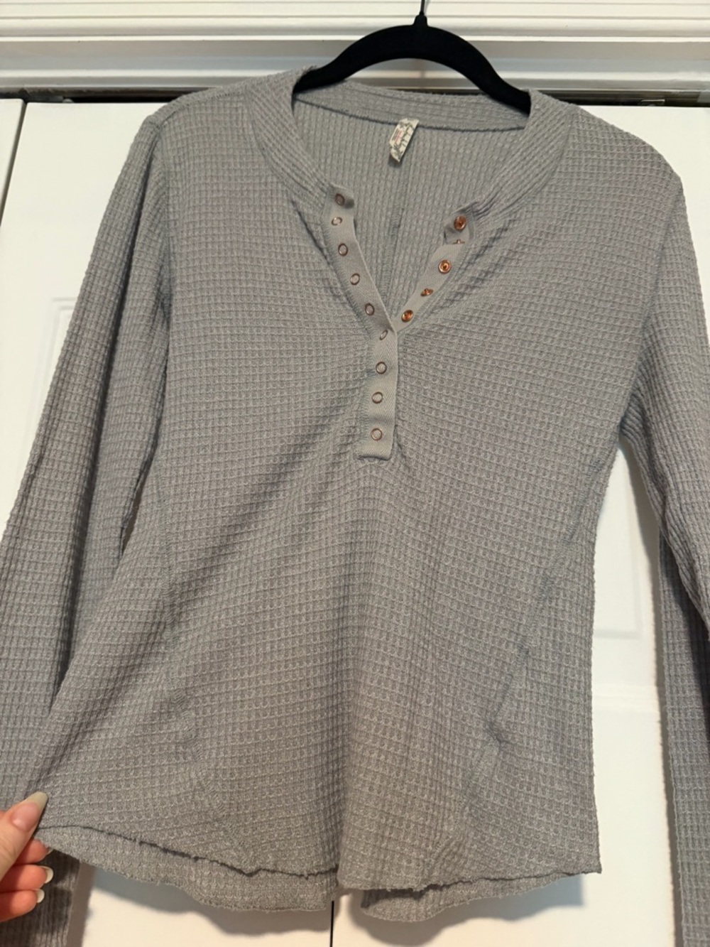 Knit Button Henley Long-Sleeve